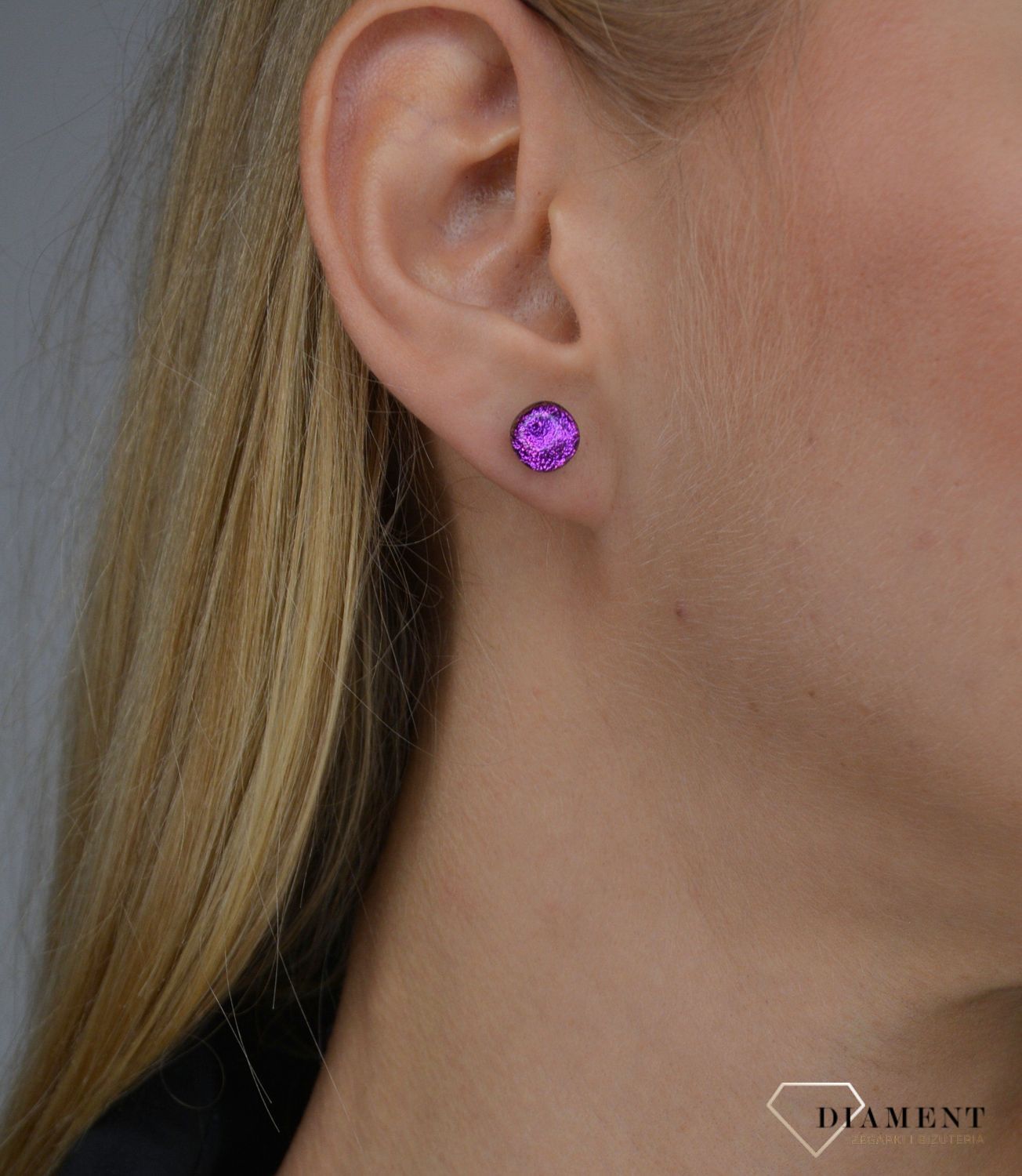 Kolczyki srebrne szkło weneckie różowe błyszczące Murano 28.jpg